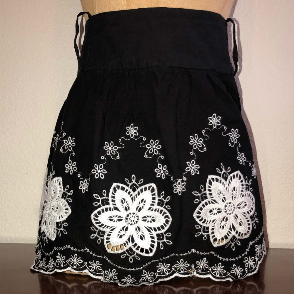 Black & White Eyelet Skirt